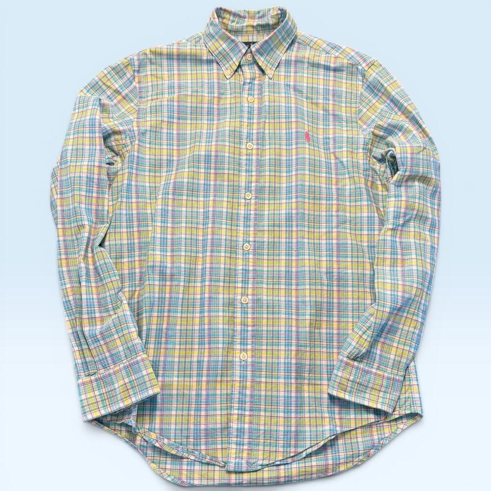 Ralph Lauren Shirt Mens Small Multicolor Plaid Button Down Long Sleeve Casual